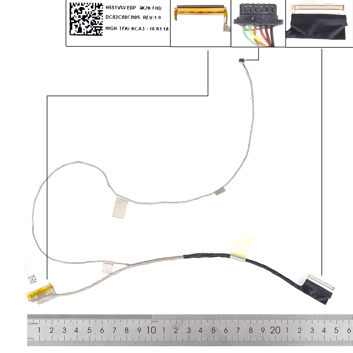 Picture of New LCD Display Screen Cable Replacement  For ASUS N551VW G551V N551V G551VW 40pin